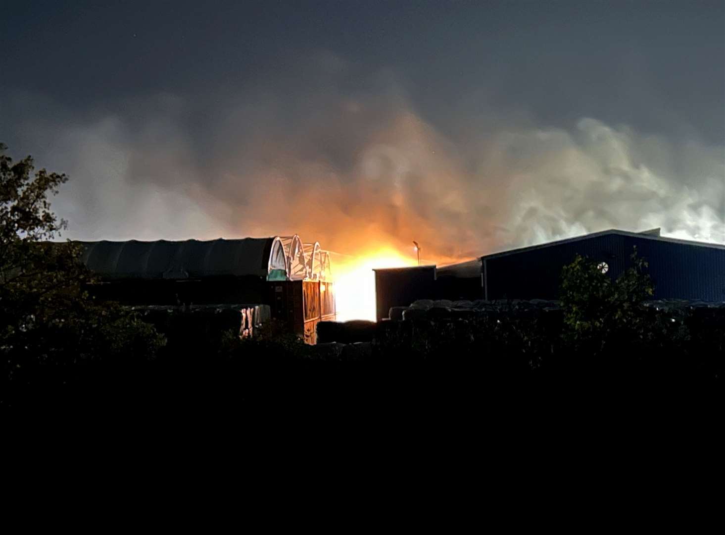 Smoke could be seen coming from a recycling centre at Chatham Docks. Picture: Brad Harper