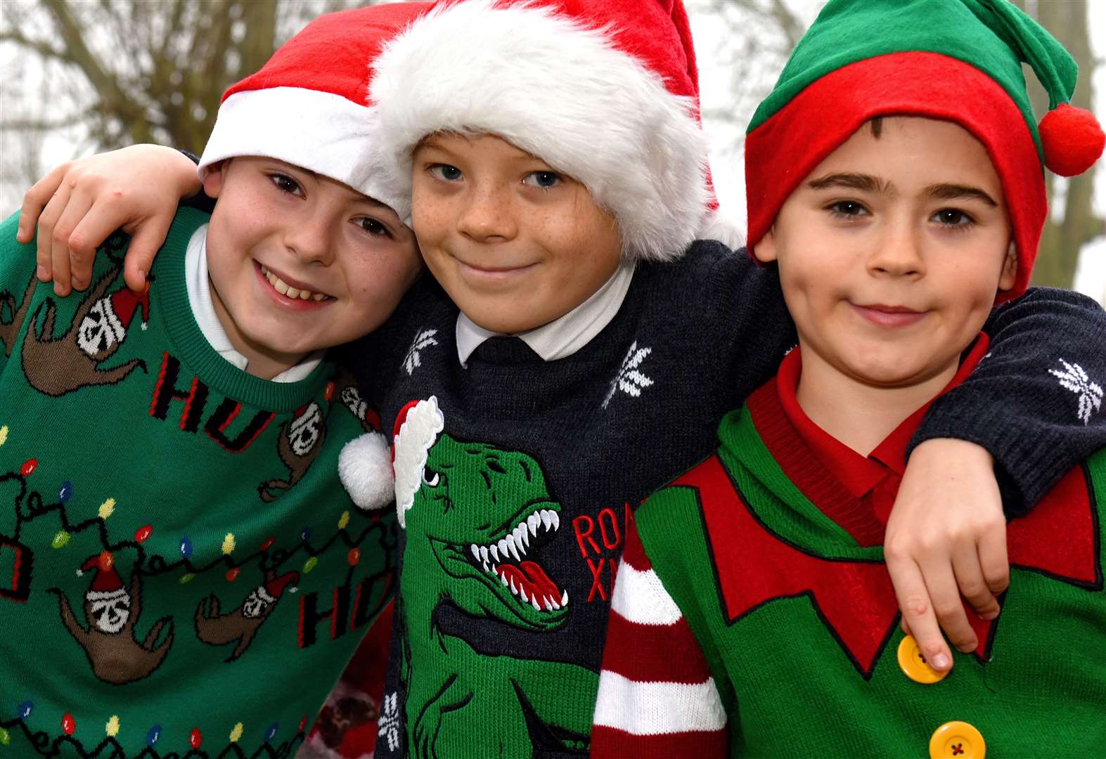 Pupils taking part in Christmas Jumper Day 2019