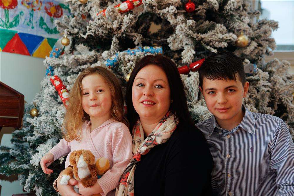 James Taylor with his mum Amanda and sister Lyla