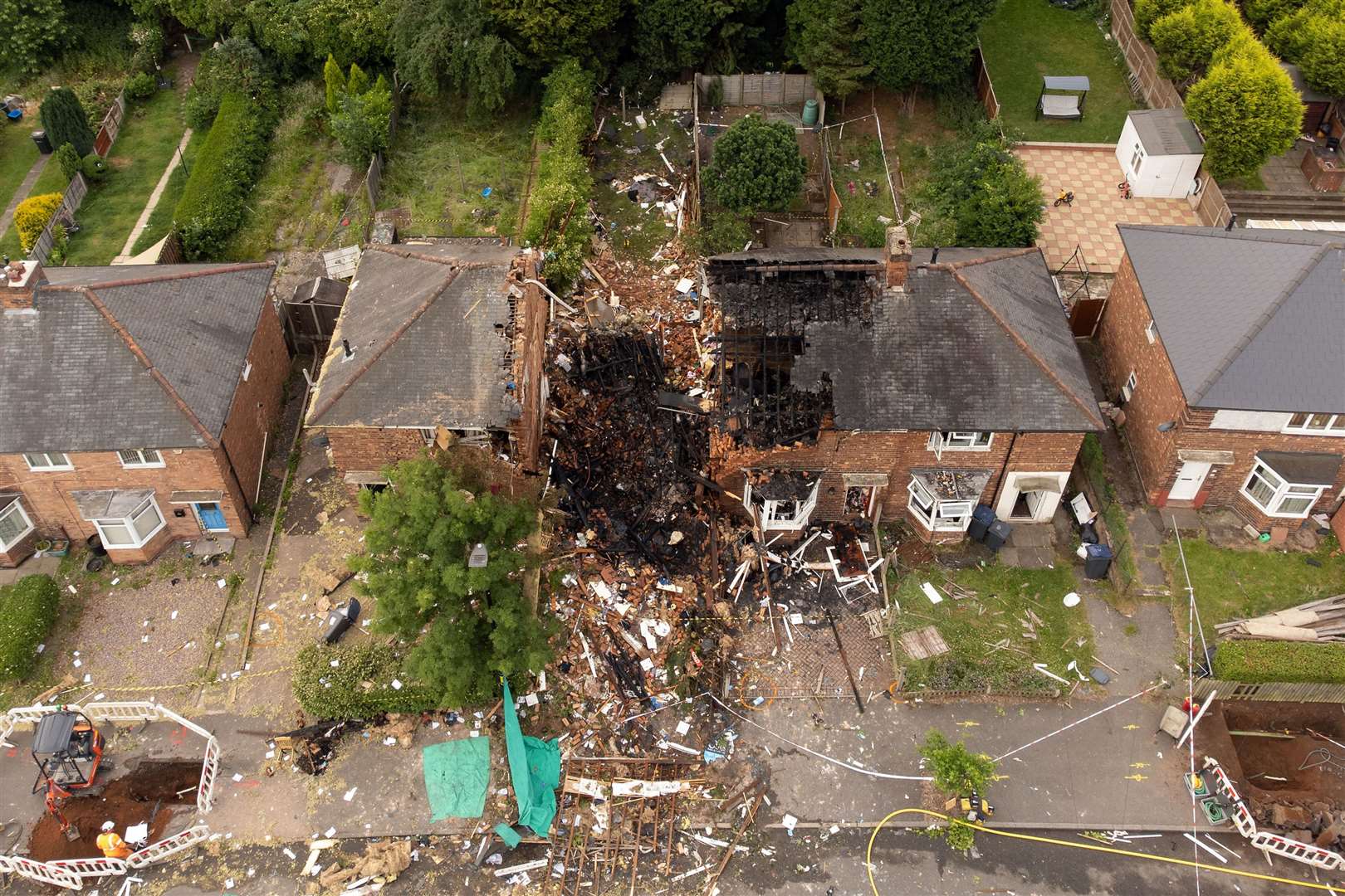 The scene in Dulwich Road, Kingstanding, Birmingham (Joe Giddens/PA)