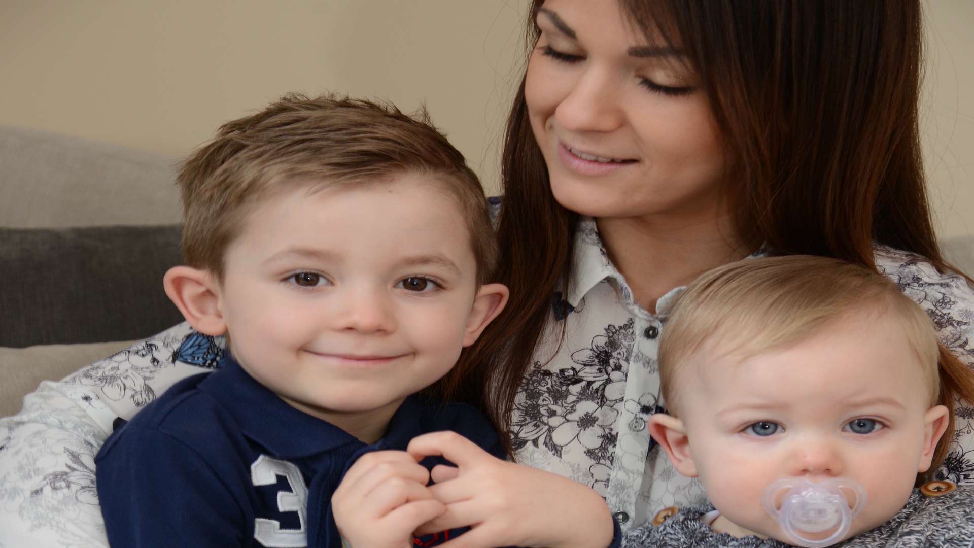 Kaylie Parvin with her sons Louis, four and Leo, one