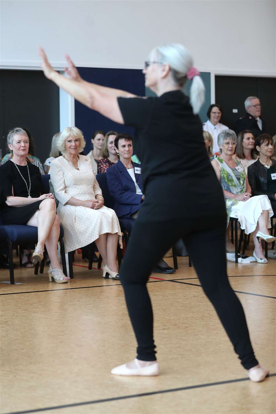 Camilla watching Silver Swans dancers in Christchurch, New Zealand (Chris Jackson/PA)