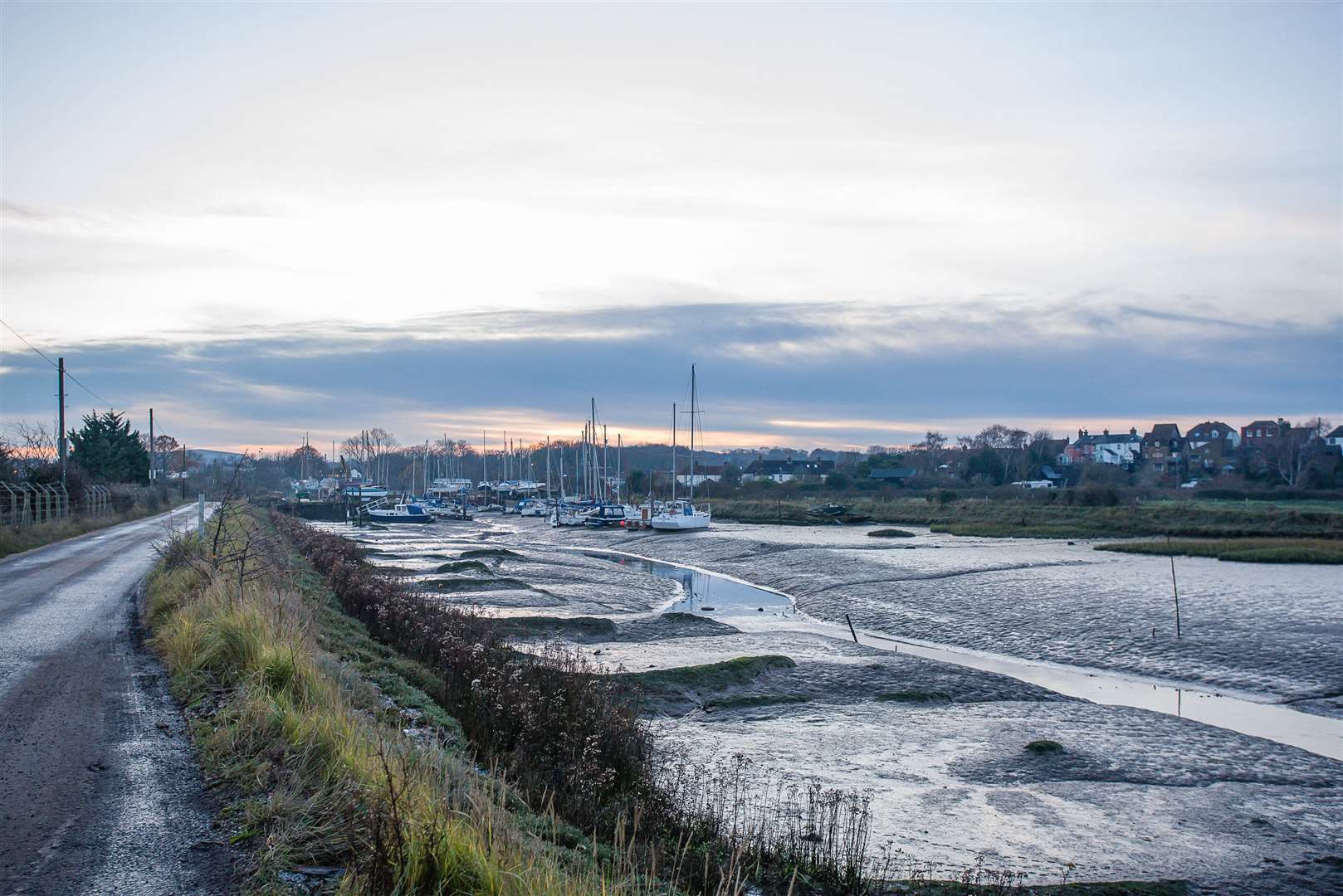 Crews descended on Oare Creek in Faversham last night to tackle the flames. Stock image by Alan Langley