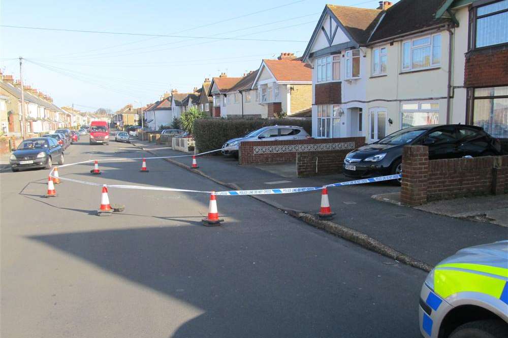 The crime scene at Downs Road, Walmer