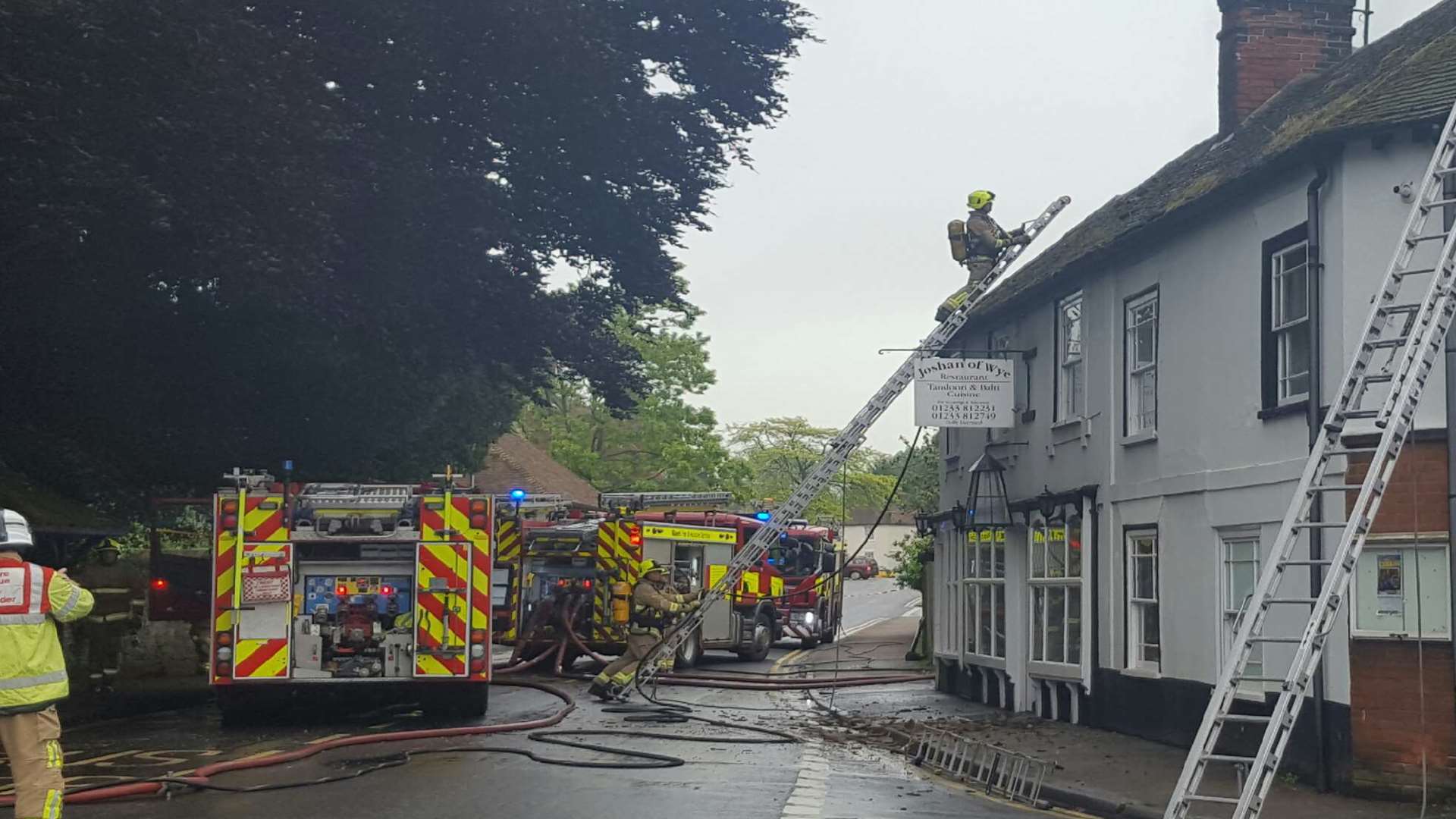 A fire ripped through the Joshan of Wye