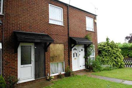 A home damaged by an explosion in Kilndown, Gravesend