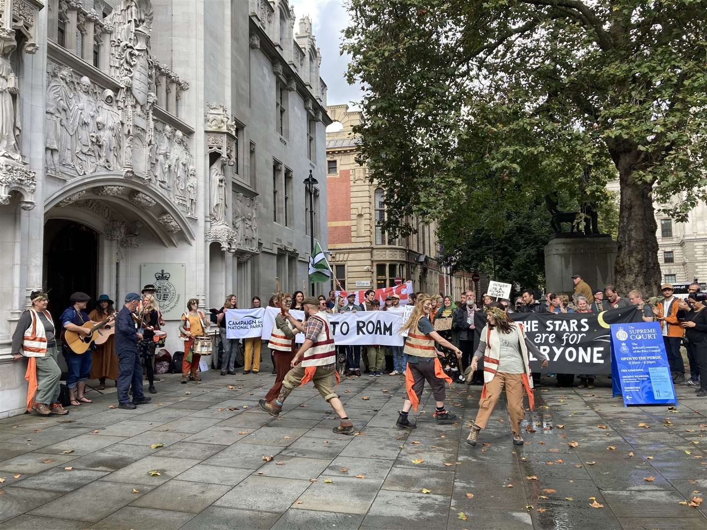 Campaigners outside the Supreme Court in London (PA)