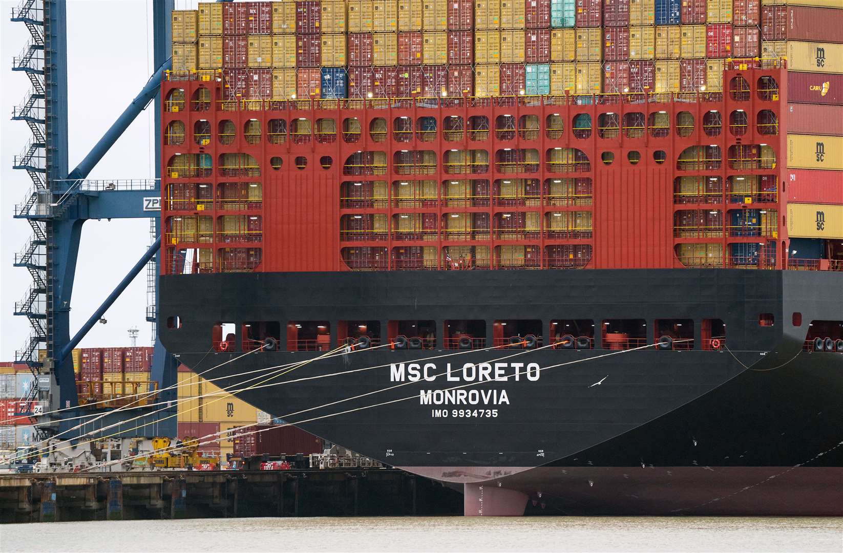 It shares the largest container ship title with its sister vessel, the MSC Irina (Joe Giddens/PA)