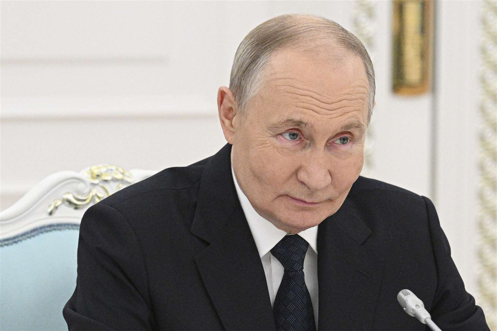 Russian President Vladimir Putin announced his plan to de-dollarise the world economy at the latest Brics summit last month (Ramil Sitdikov/Sputnik/Kremlin Pool Photo/AP)