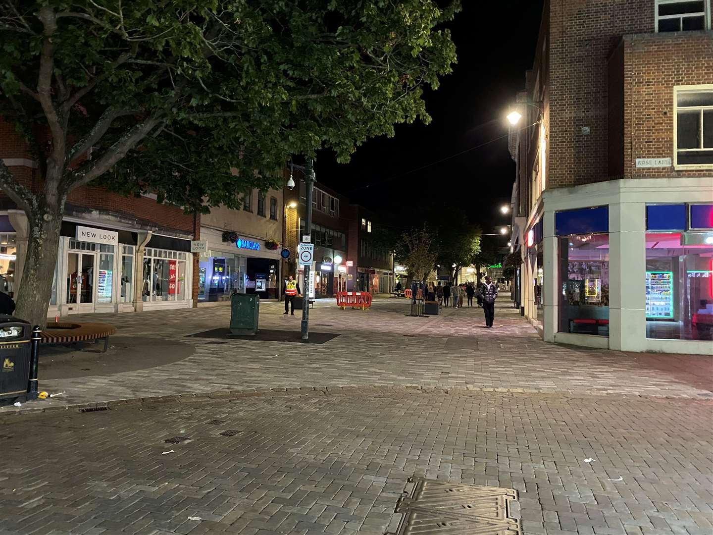 Canterbury high street was relatively quiet on Saturday night