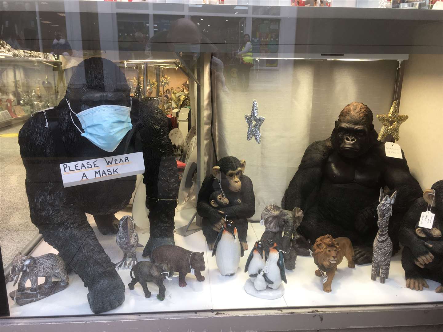 Even gorillas wear masks at Gemini jewellers in Sheerness High Street