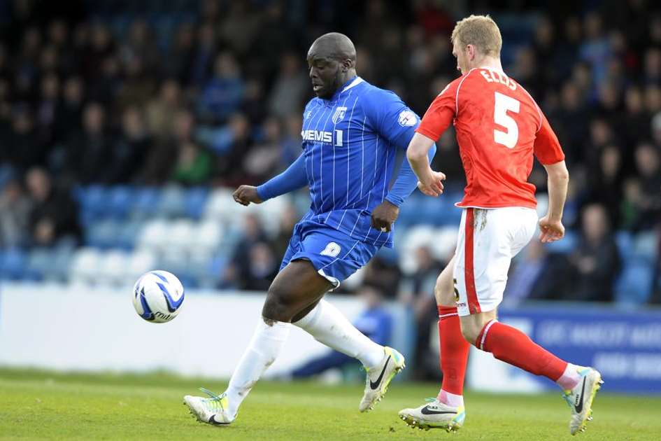 Adebayo Akinfenwa in action for Gillingham Picture: Barry Goodwin