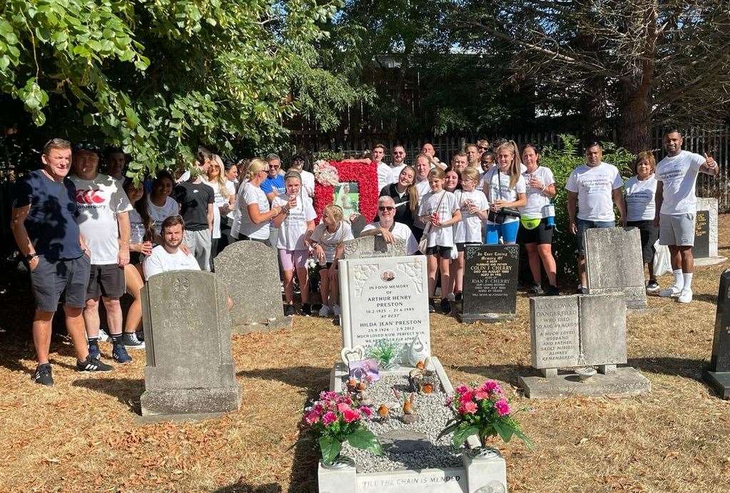The charity walk ended at Leigh's resting place in Dartford