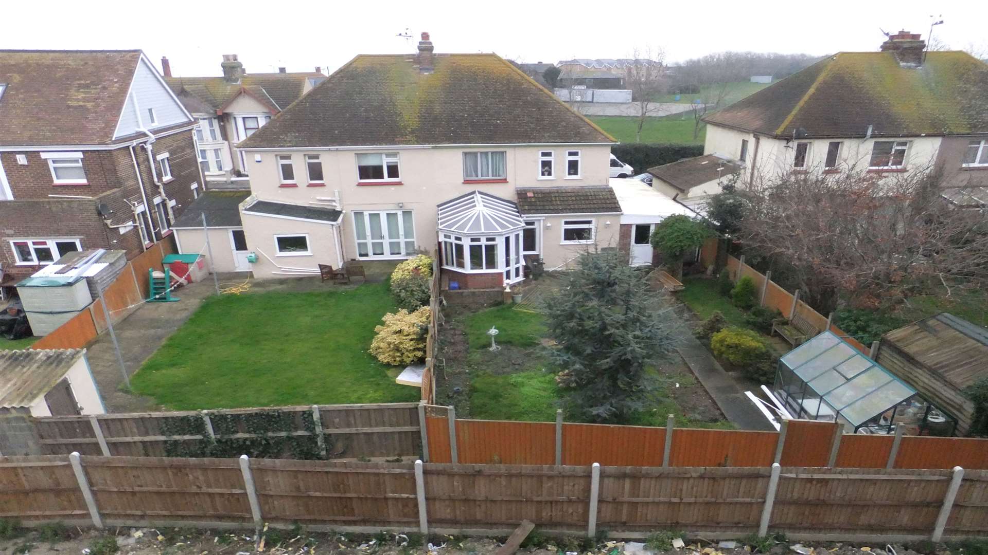 Views from the bedroom level of the homes facing Seager Road, Sheerness