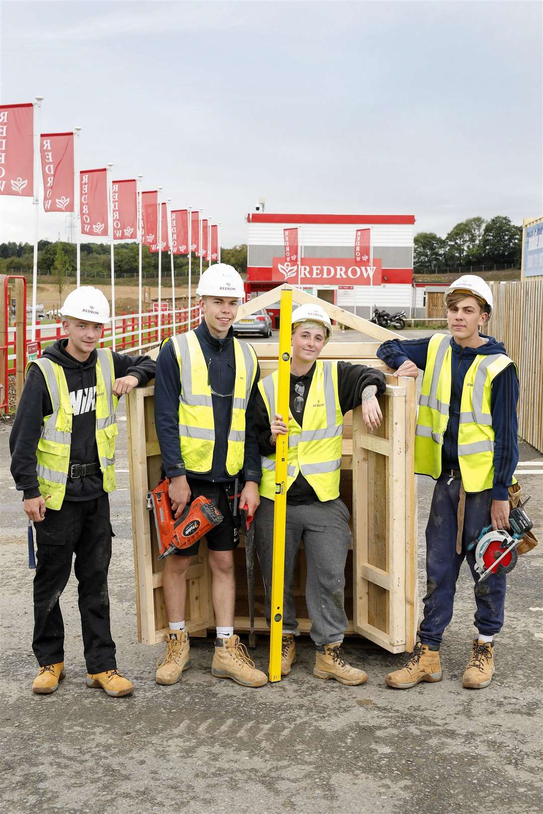 The carpentry apprentices at Redrow’s flagship development, Ebbsfleet Green