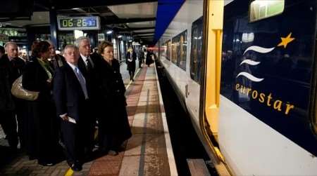 The Eurostar train leaves Ashford today. Picture: Ady Kerry