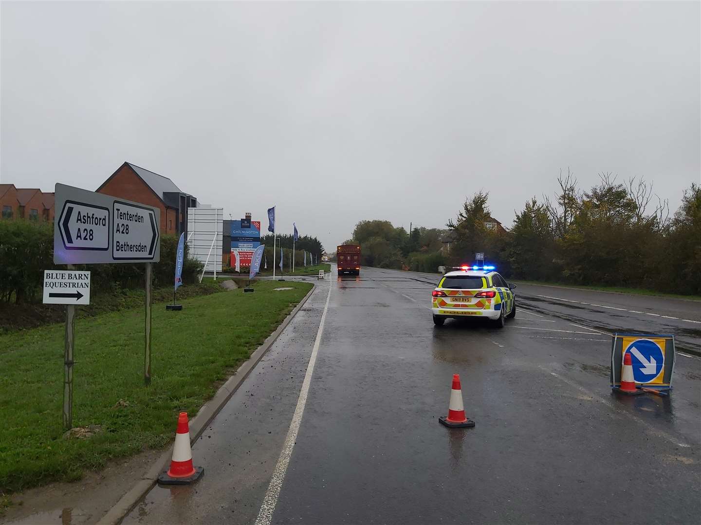 Police have shut the A28 in both directions following the crash. Picture: Kent Police Ashford