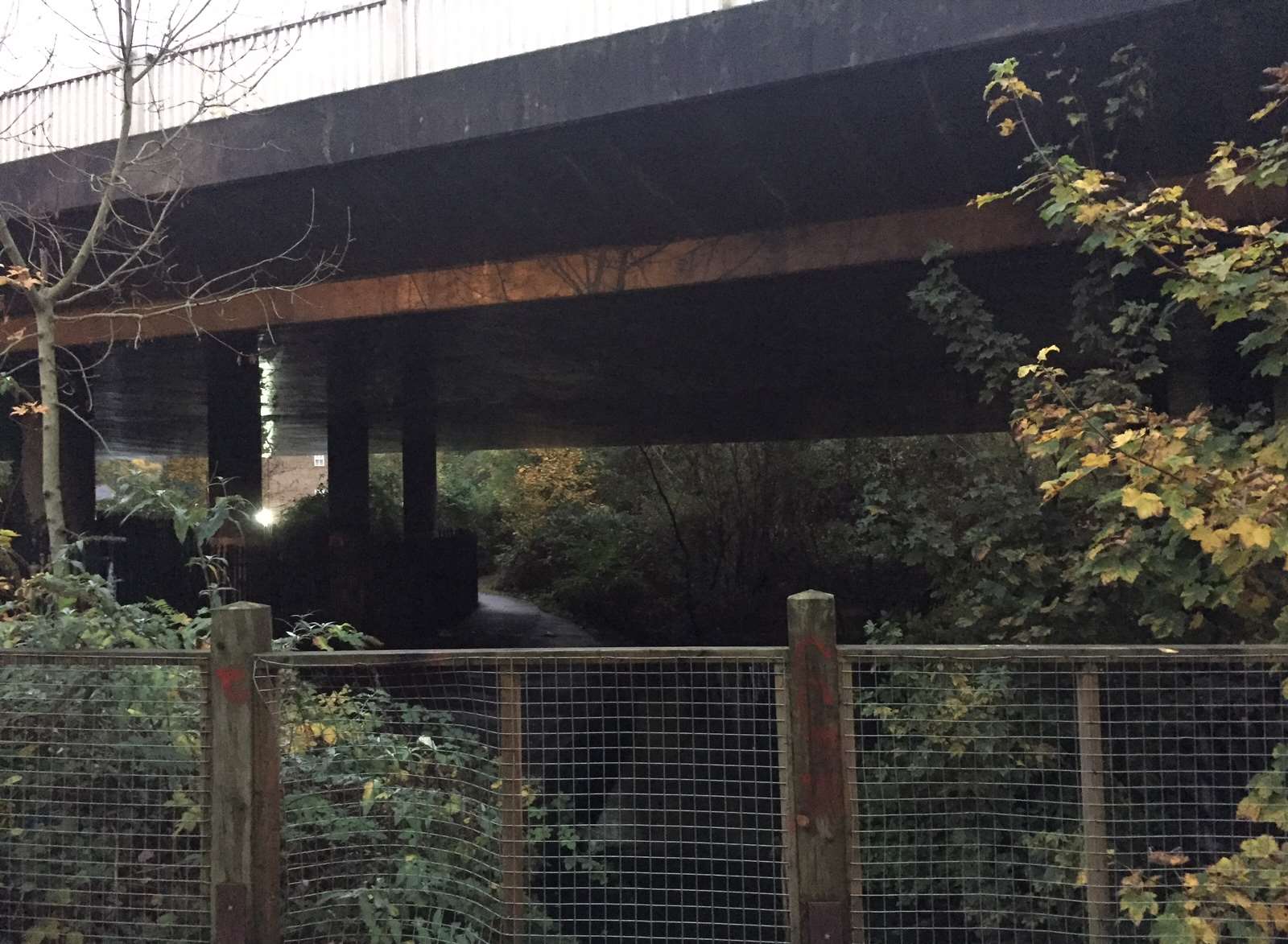 Police officers are searching the banks of the River Len