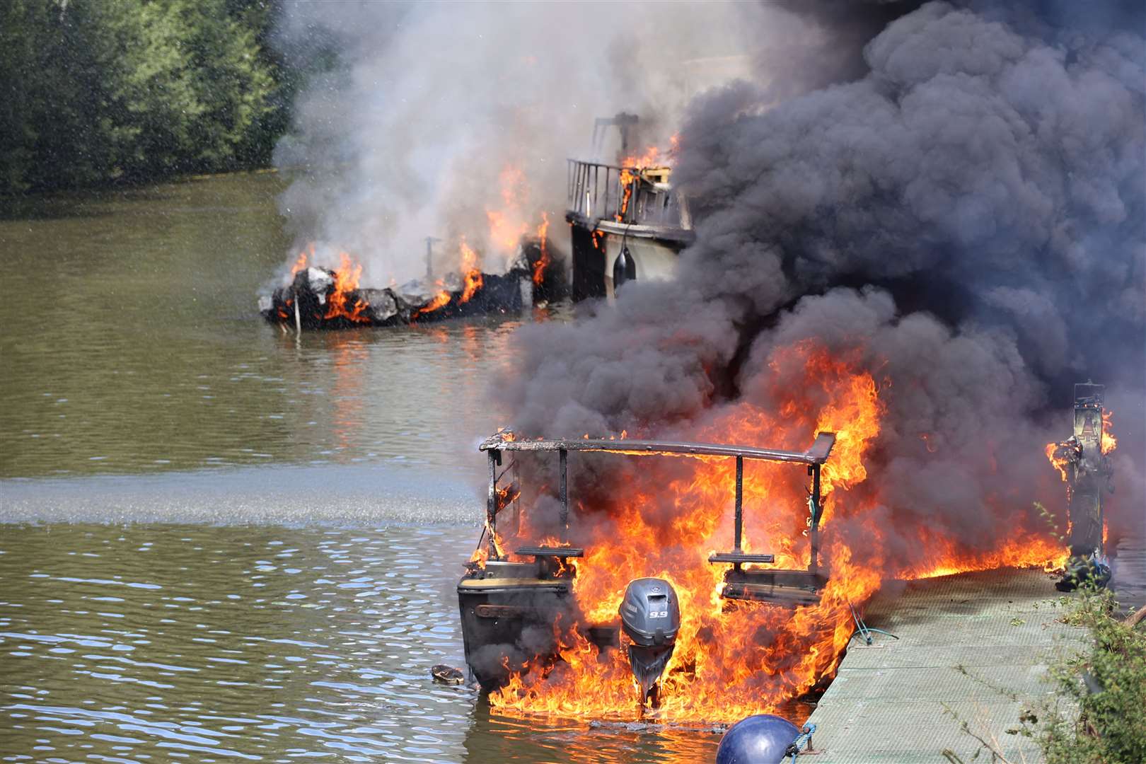 Hampstead Marina fire in Yalding. Picture: Bernard Snell