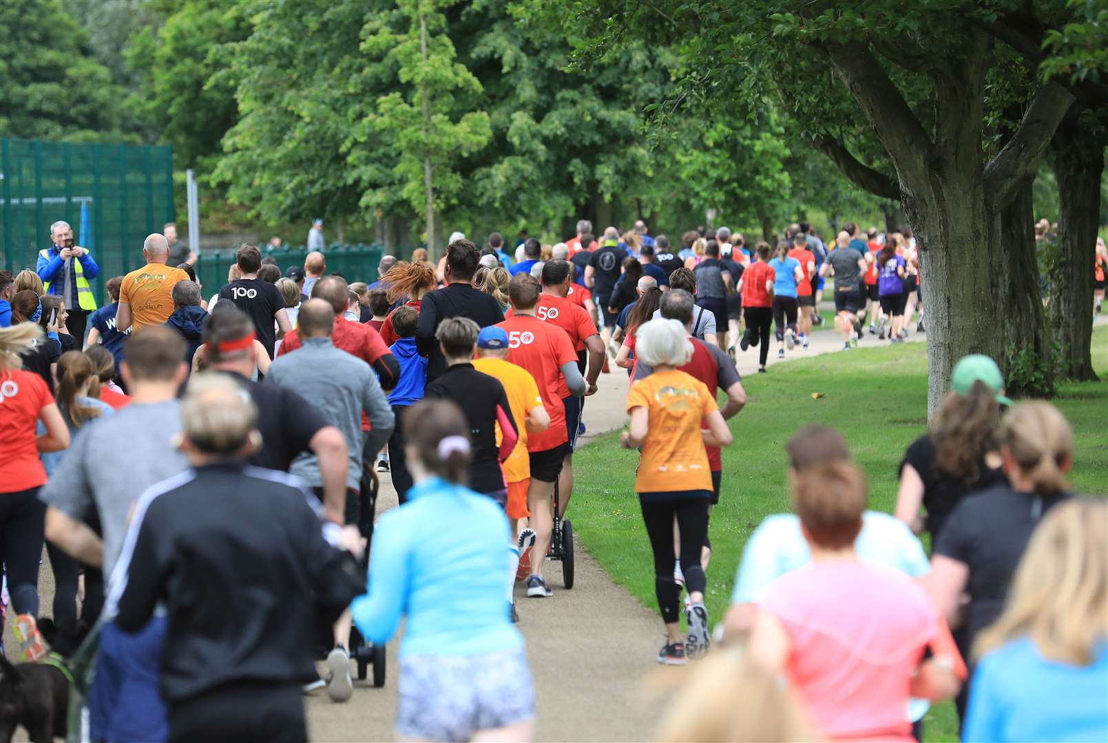 Runners take part in the 5km parkrun in Victoria Park, east Belfast (Peter Morrison/PA)