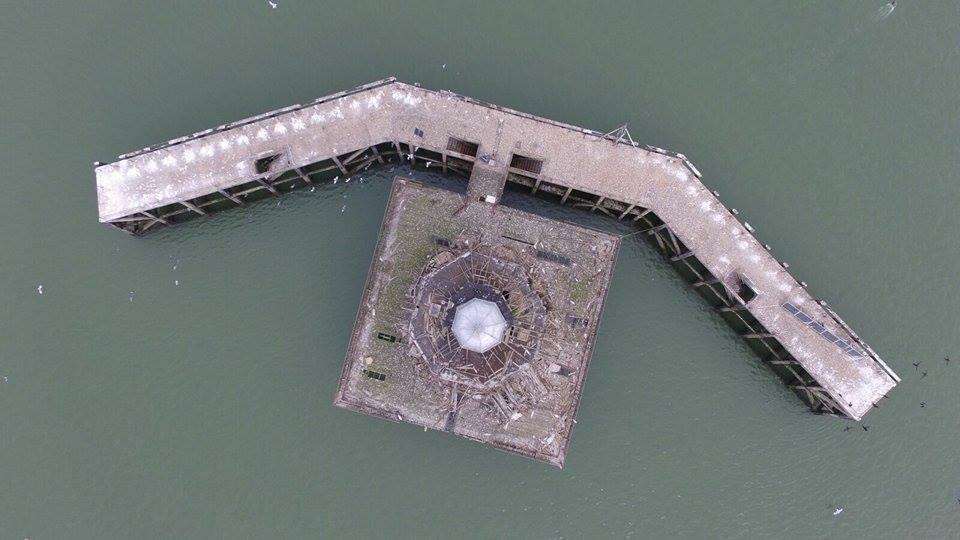 Birdseye picture of the old Herne Bay pier, taken with a drone.