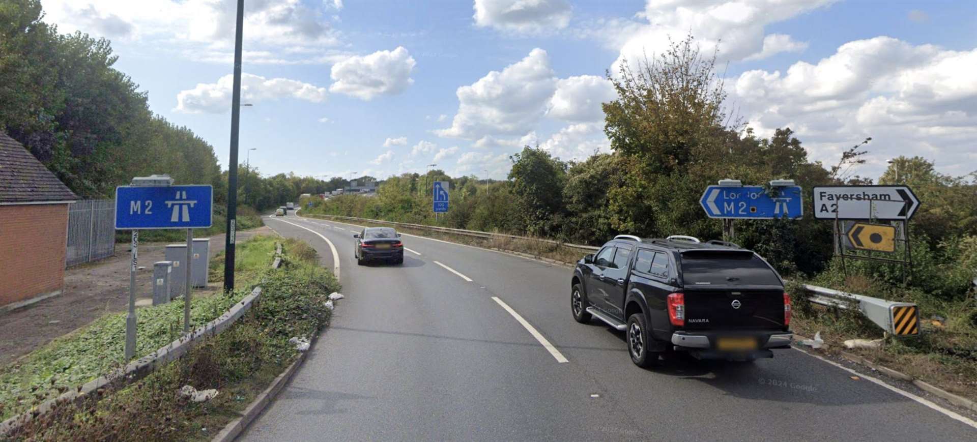 The M2 entry slip from Brenley Corner in Faversham. Picture: Google