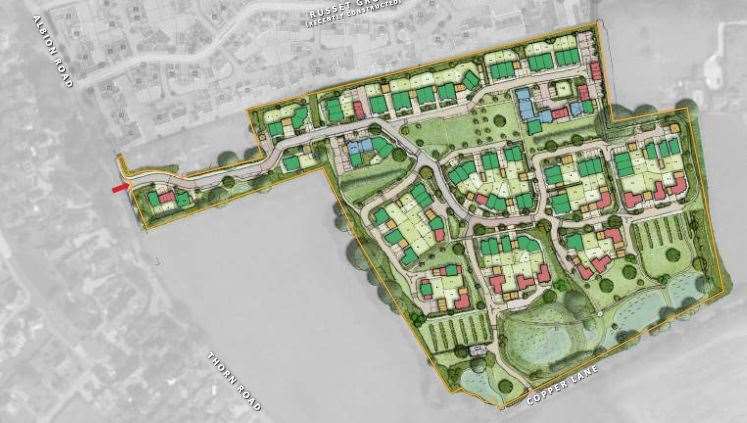 A plan giving an idea of how the new estate in Marden could look. Picture: Rydon Homes/OSP Architecture