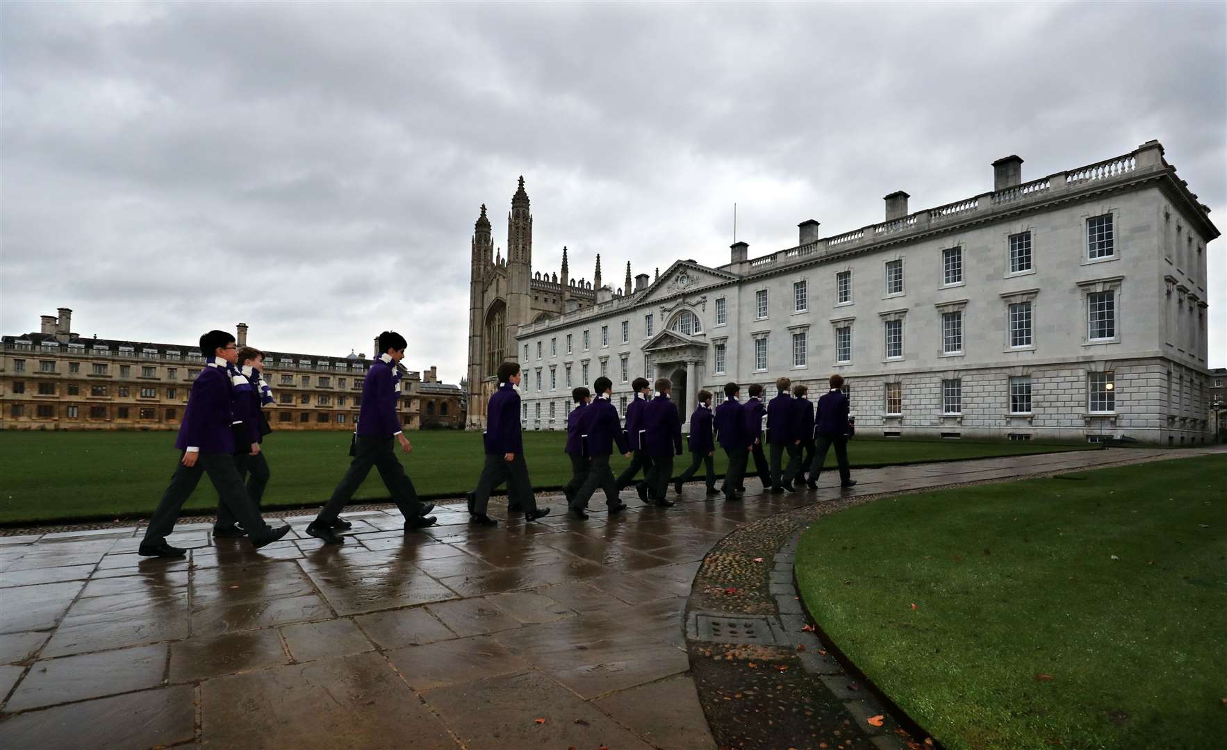 King’s College choristers make they way to the chapel for rehearsals in previous years (Chris Radburn/PA)