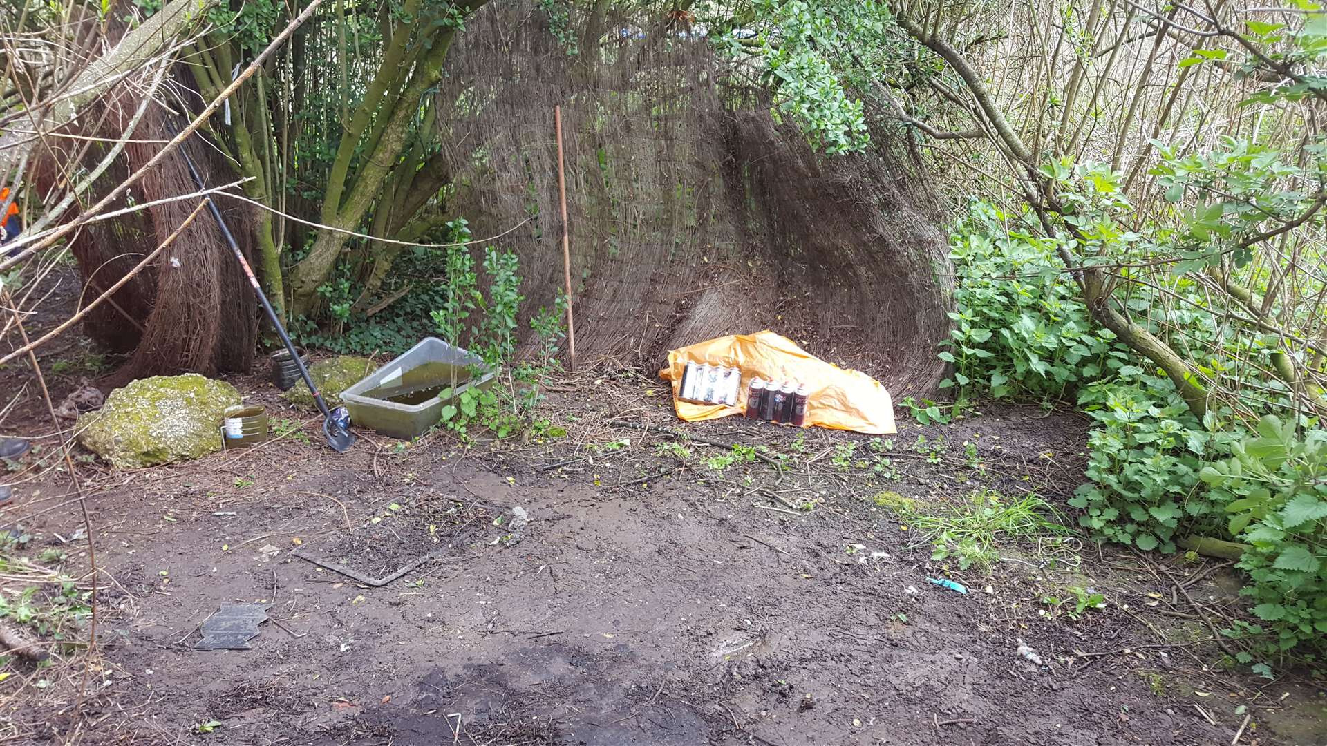 The scene of the grim discovery behind the Riverside Retail Park in Wincheap