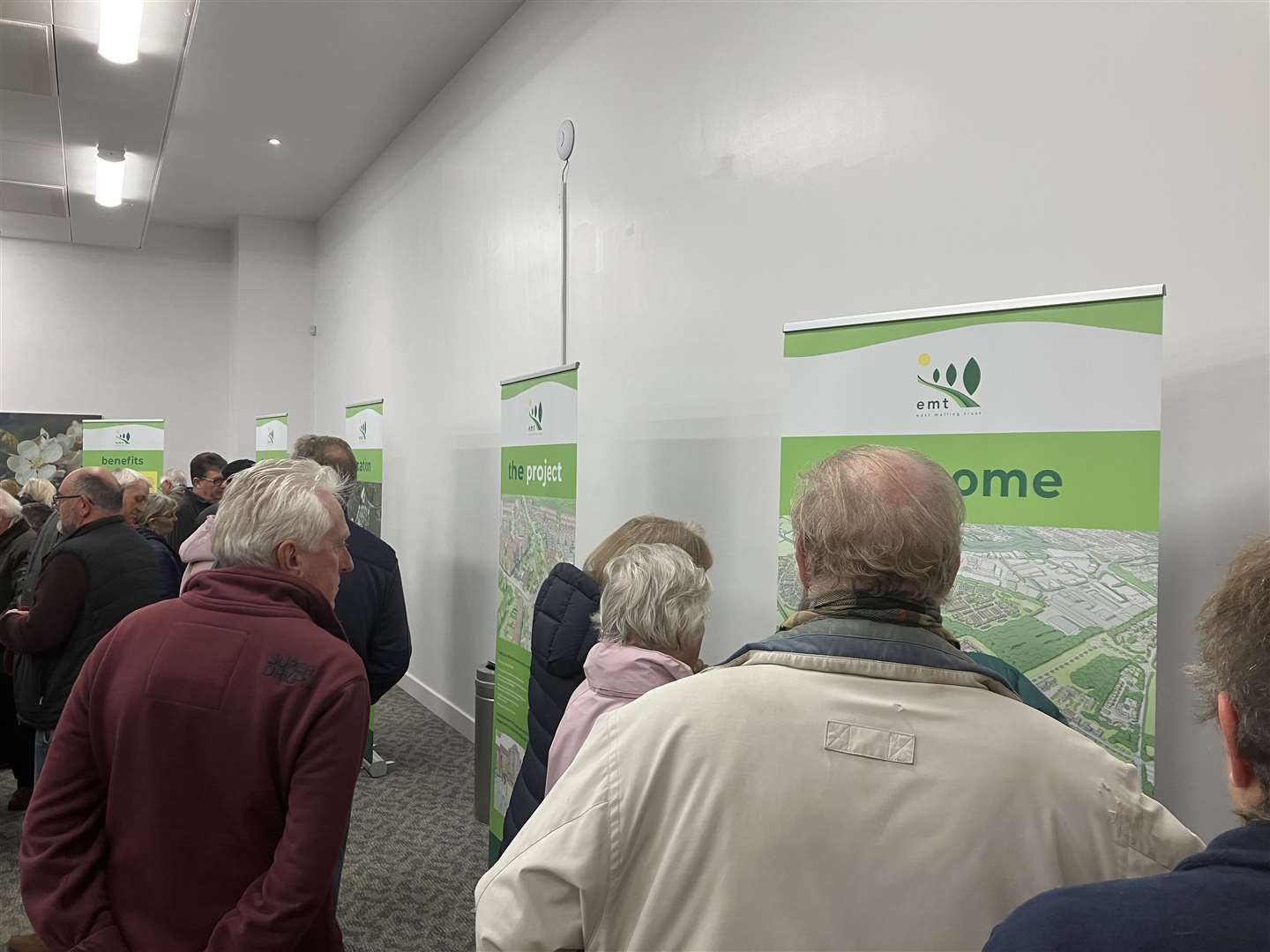 The exhibition at East Malling Research Station showing plans for 1,600 new homes