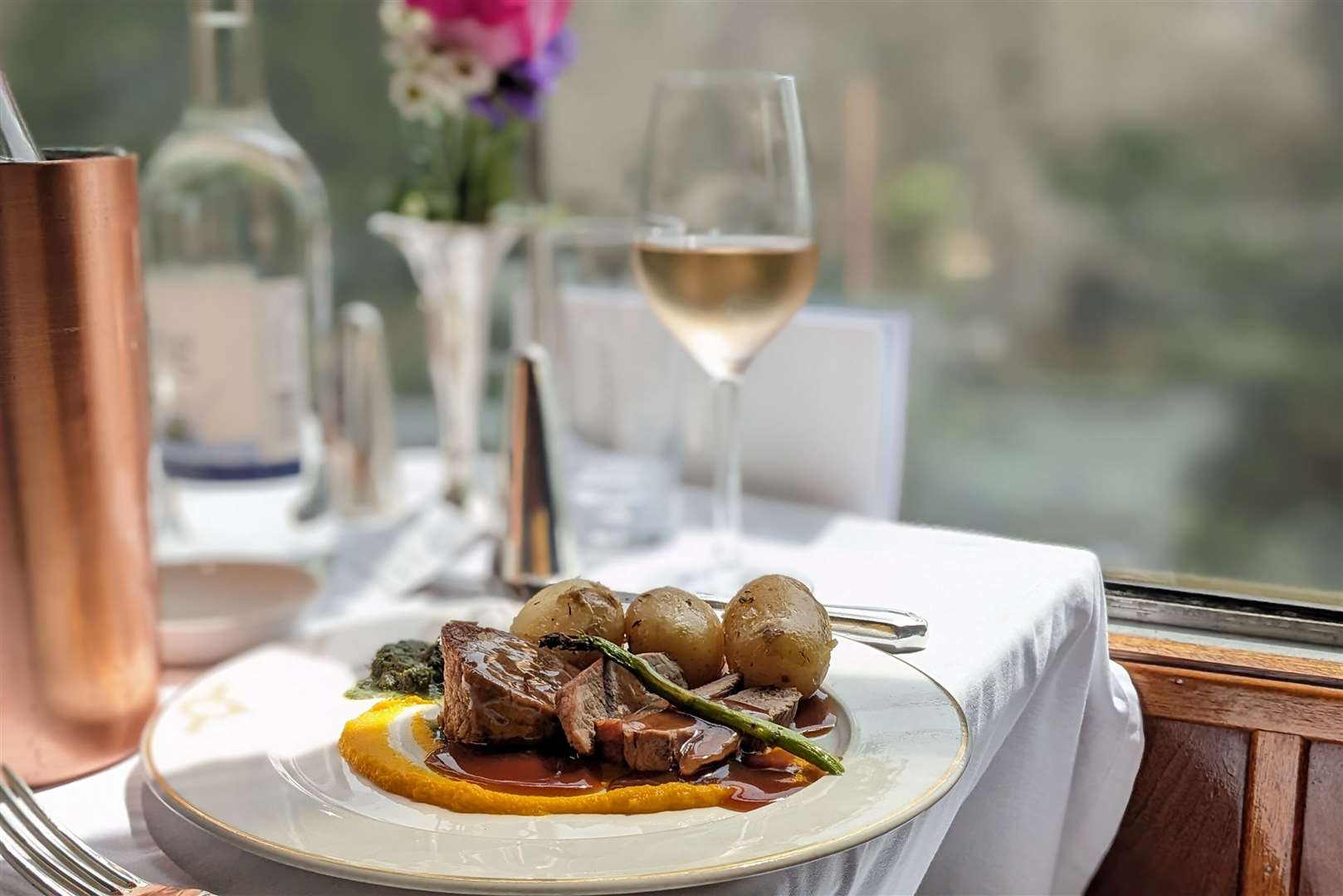 A main course of lamb served during the journey around Kent