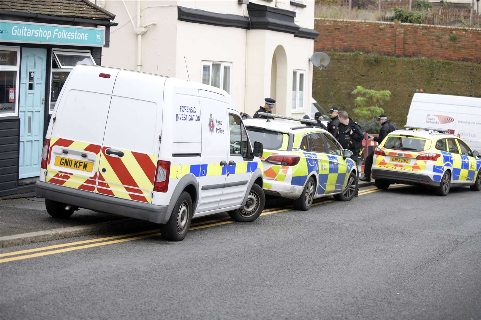 Police have remained in New Street all day. Picture: Barry Goodwin