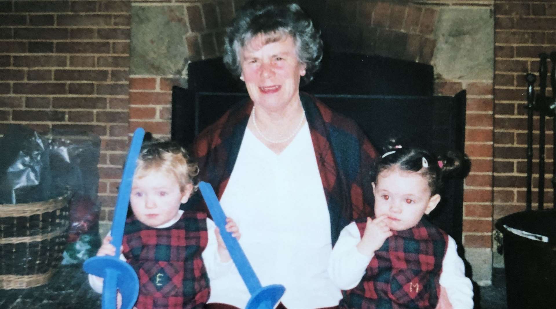 Lizzy and Megan with their grandma, Olive