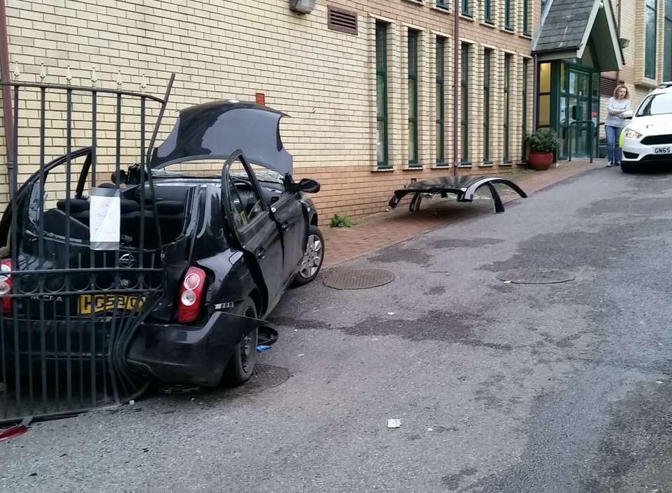 The vehicle had its roof removed by firefighters. Picture: Arran Nicholson