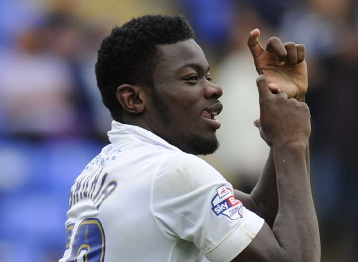 Adedeji Oshilaja nets for Gillingham against Peterborough Picture: Barry Goodwin