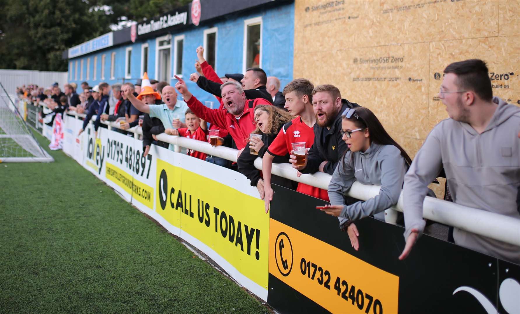Chatham Town fans celebrate as their team get back to winning ways Picture: Max English @max_ePhotos