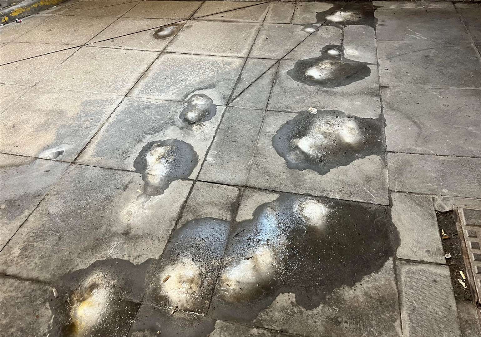 The stalactites are dripping onto the floor of the car park sparking fears someone could slip on them