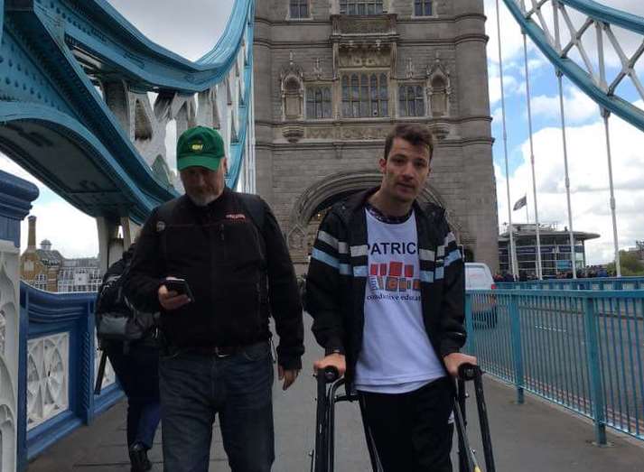 Patrick on Tower Bridge.