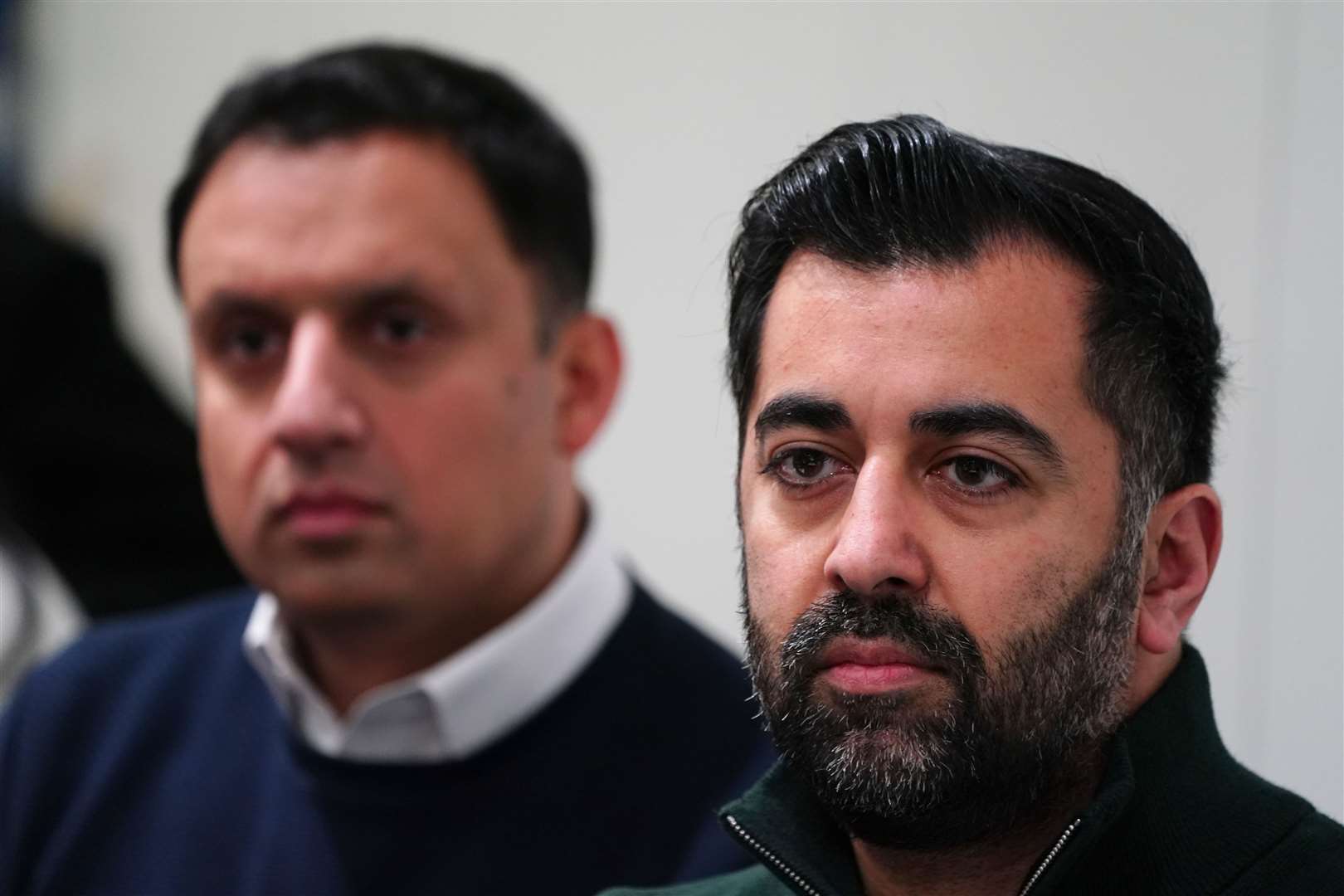 Humza Yousaf, right, spoke a few hours after Anas Sarwar (Jane Barlow/PA)