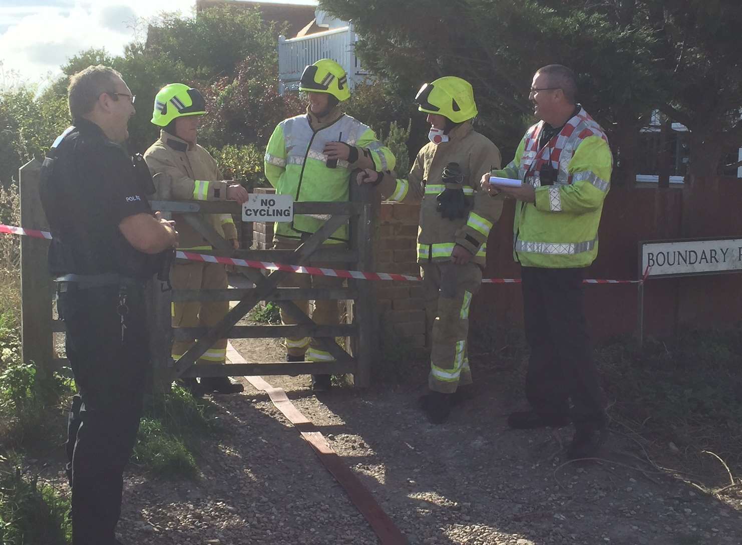 Crews in Boundary Road, Kingsdown Picture: Tony Flashman