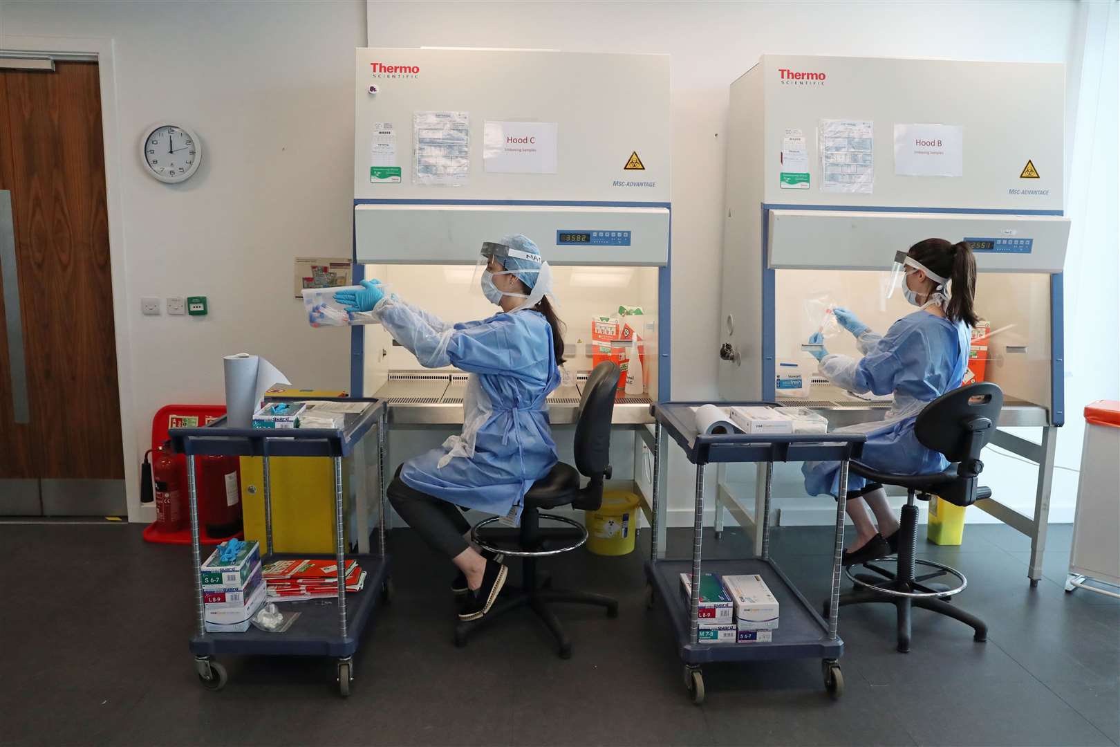 …50 days ago it was one of the first centres set up to analyse swabs taken from NHS staff and other frontline workers (Andrew Milligan/PA)