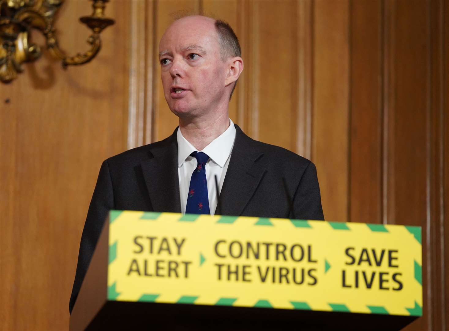 Chief medical officer Professor Chris Whitty, during the media briefing in Downing Street (Pippa Fowles/10 Downing Street/Crown Copyright/PA)