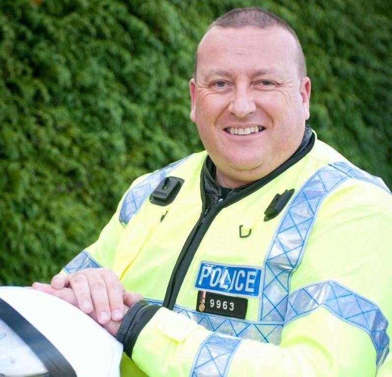 PC Ross Dorman, from Sittingbourne, has been awarded with a medal for his expert road policing. Picture: Kent Police