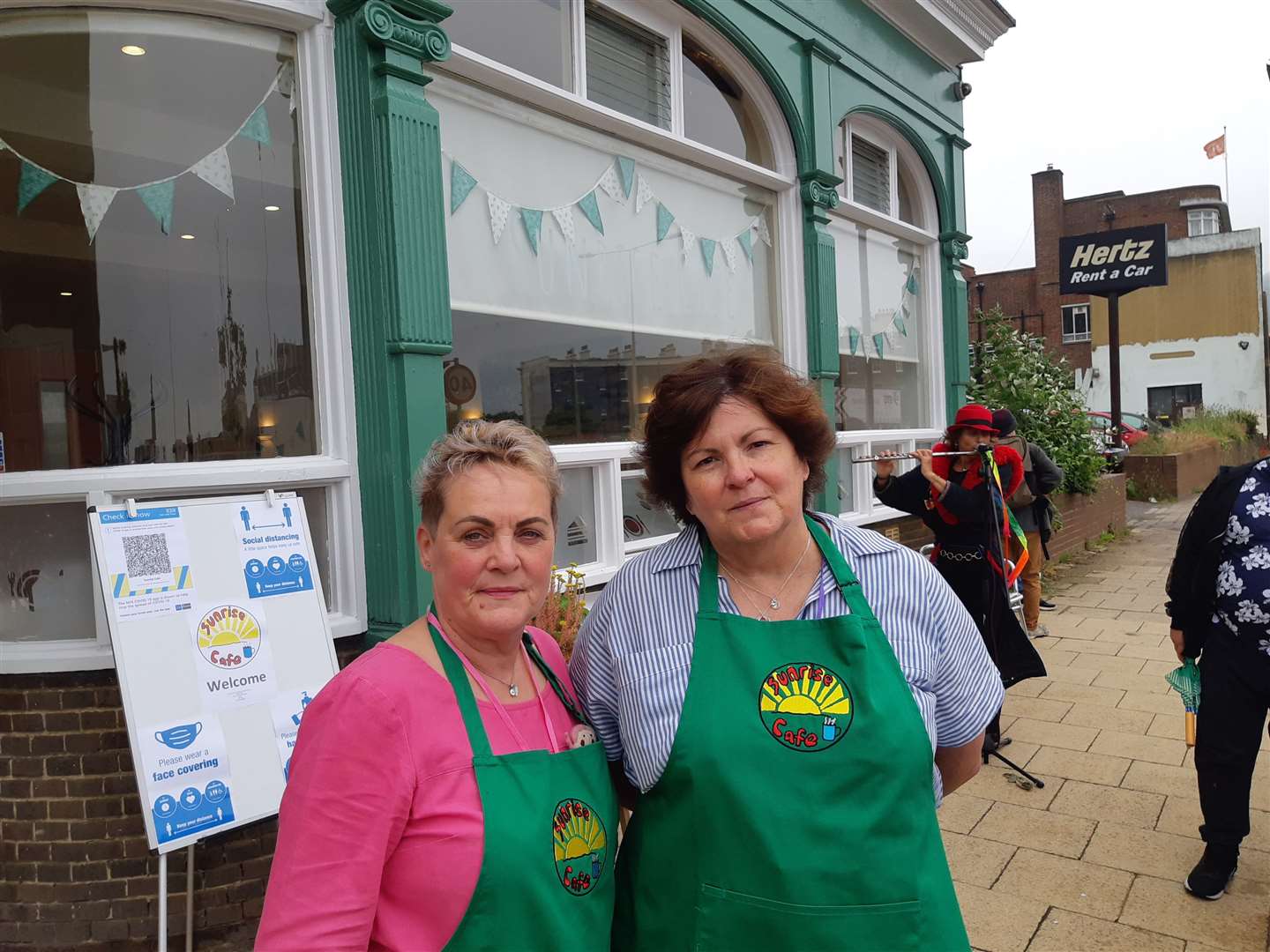 Workers Judith Shilling and Barbara Rickman-Callow on the Sunrise's first day in July. Picture: Sam Lennon