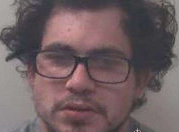 Charlie Rider, 26, threw a corrosive substance over police officers after an incident in Maidstone on March 17. Picture: Kent Police