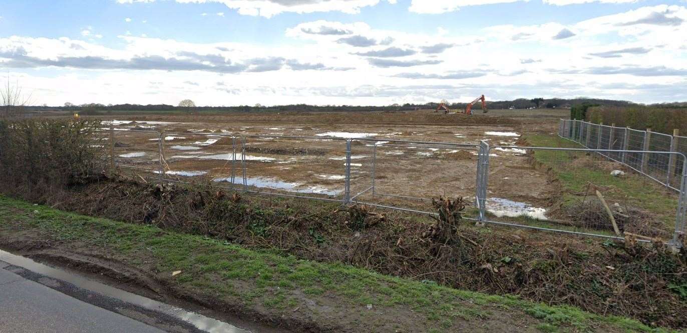 The plot of Chilmington Green Secondary School prior to construction in February 2024. Picture: Google