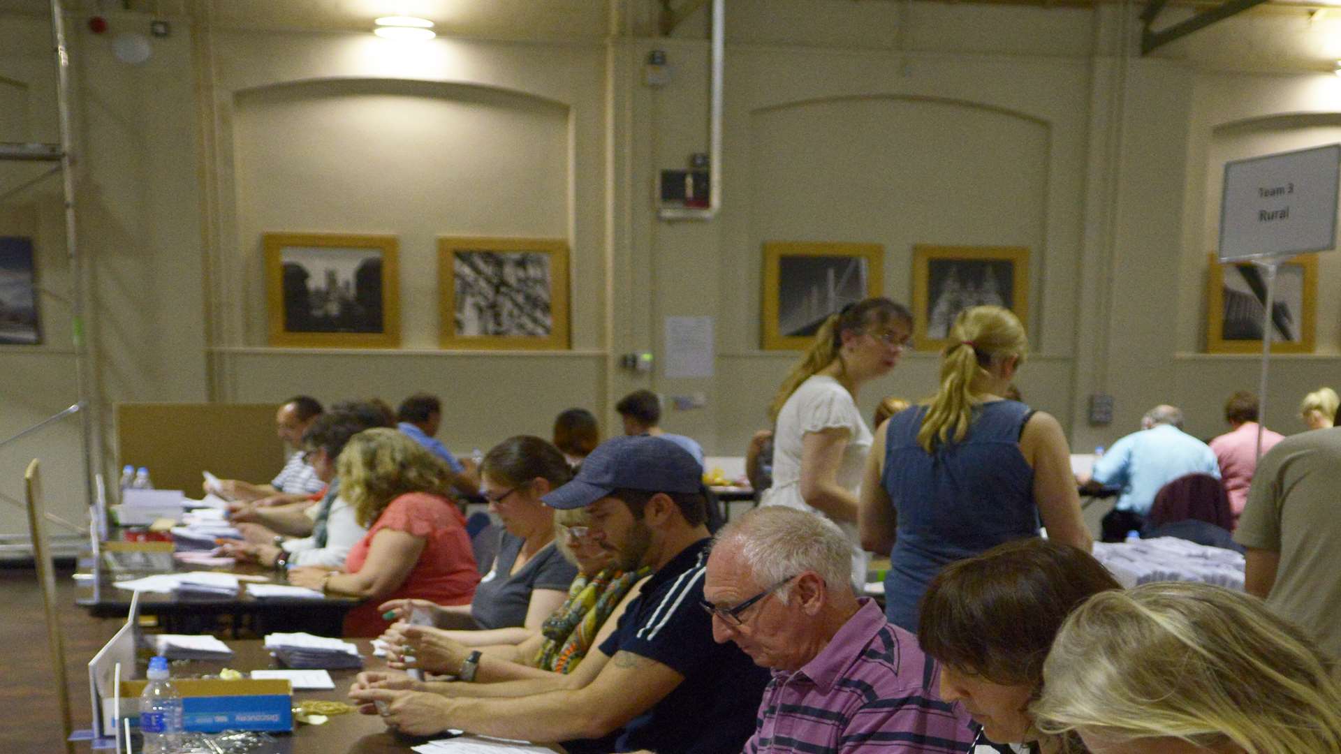 Counting at the Westgate Hall, Canterbury. Picture: Barry Goodwin FM4396616