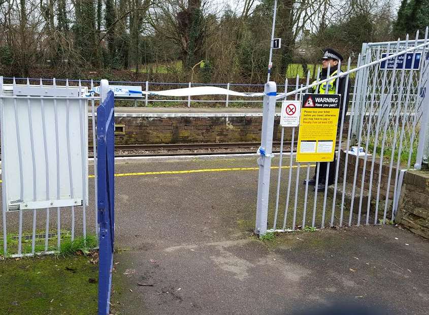 Police at Shepherdswell station