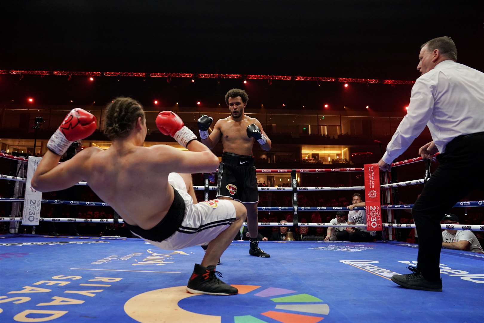 Moses Itauma from Chatham beat Ilja Mezencev at the Kingdom Arena, Riyadh to win the WBO Inter-Continental Heavyweight title Picture: Queensberry