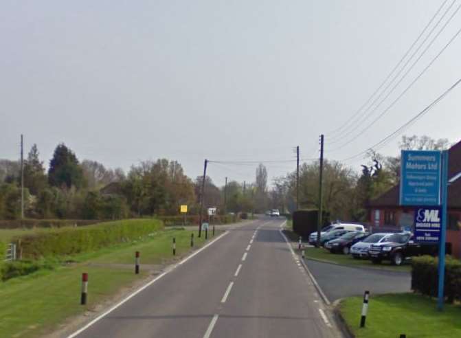 The crash happened on Headcorn Road. Picture: Google.